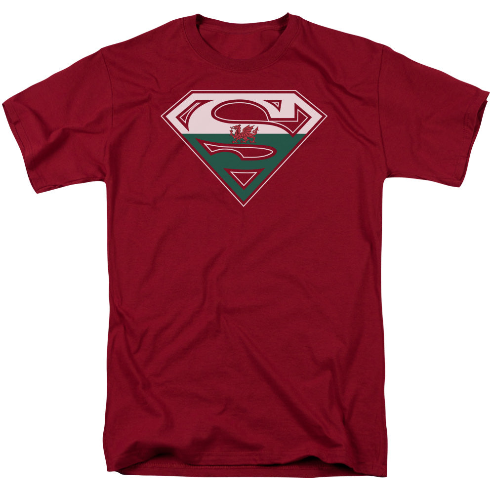SUPERMAN/WELSH SHIELD - S/S ADULT 18/1 - CARDINAL