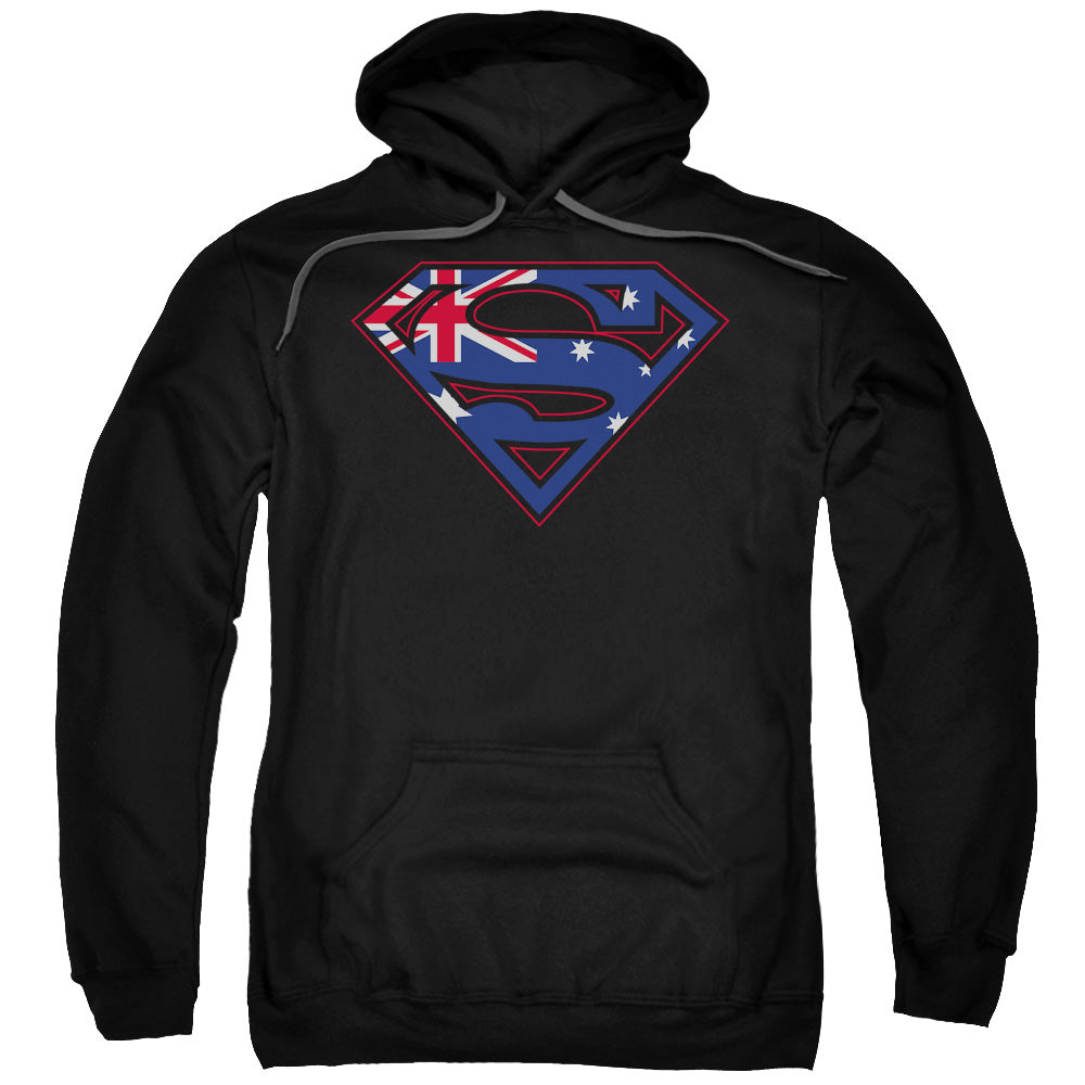 SUPERMAN/AUSTRALIAN SHIELD - ADULT PULLOVER HOODIE - BLACK