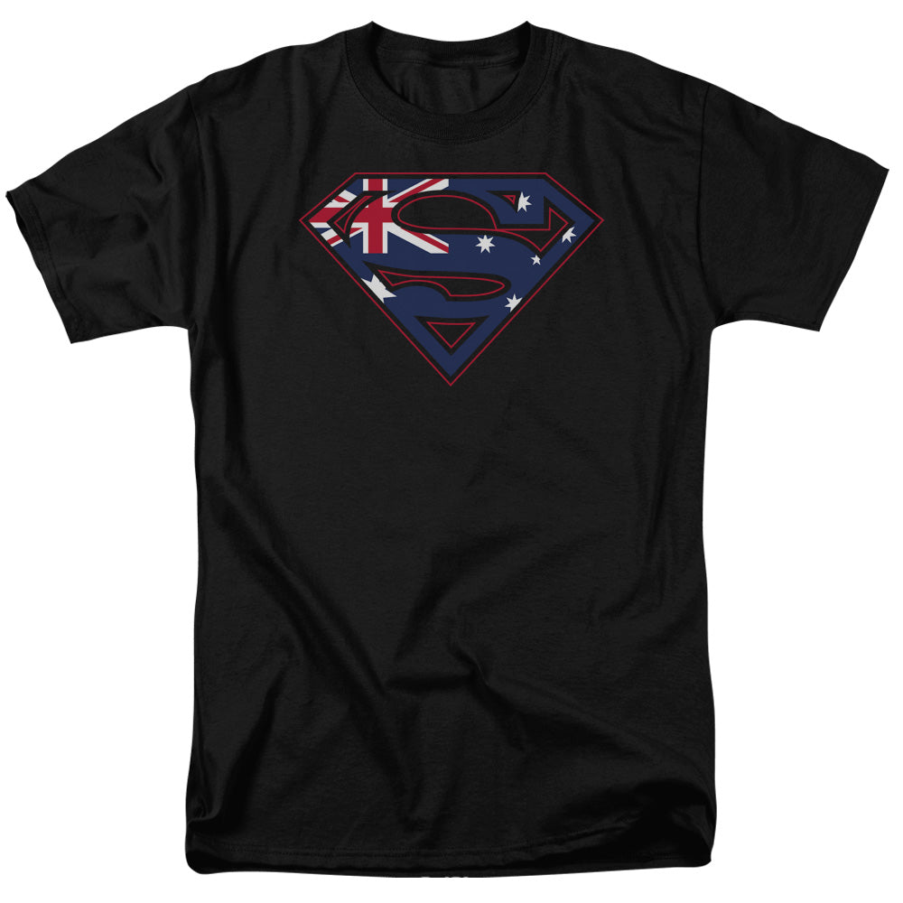 SUPERMAN/AUSTRALIAN SHIELD - S/S ADULT 18/1 - BLACK