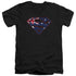 SUPERMAN/AUSTRALIAN SHIELD - S/S ADULT V-NECK 30/1 - BLACK