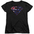 SUPERMAN/AUSTRALIAN SHIELD - S/S WOMENS TEE - BLACK