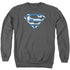 SUPERMAN/GREEK SHIELD - ADULT CREWNECK SWEATSHIRT - CHARCOAL