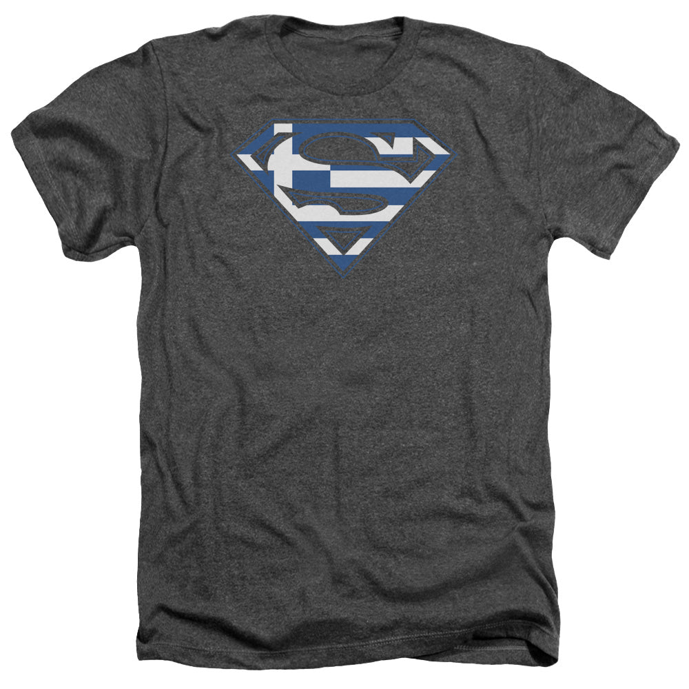 SUPERMAN/GREEK SHIELD - ADULT HEATHER - CHARCOAL