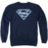 SUPERMAN/U N SHIELD - ADULT CREWNECK SWEATSHIRT - NAVY