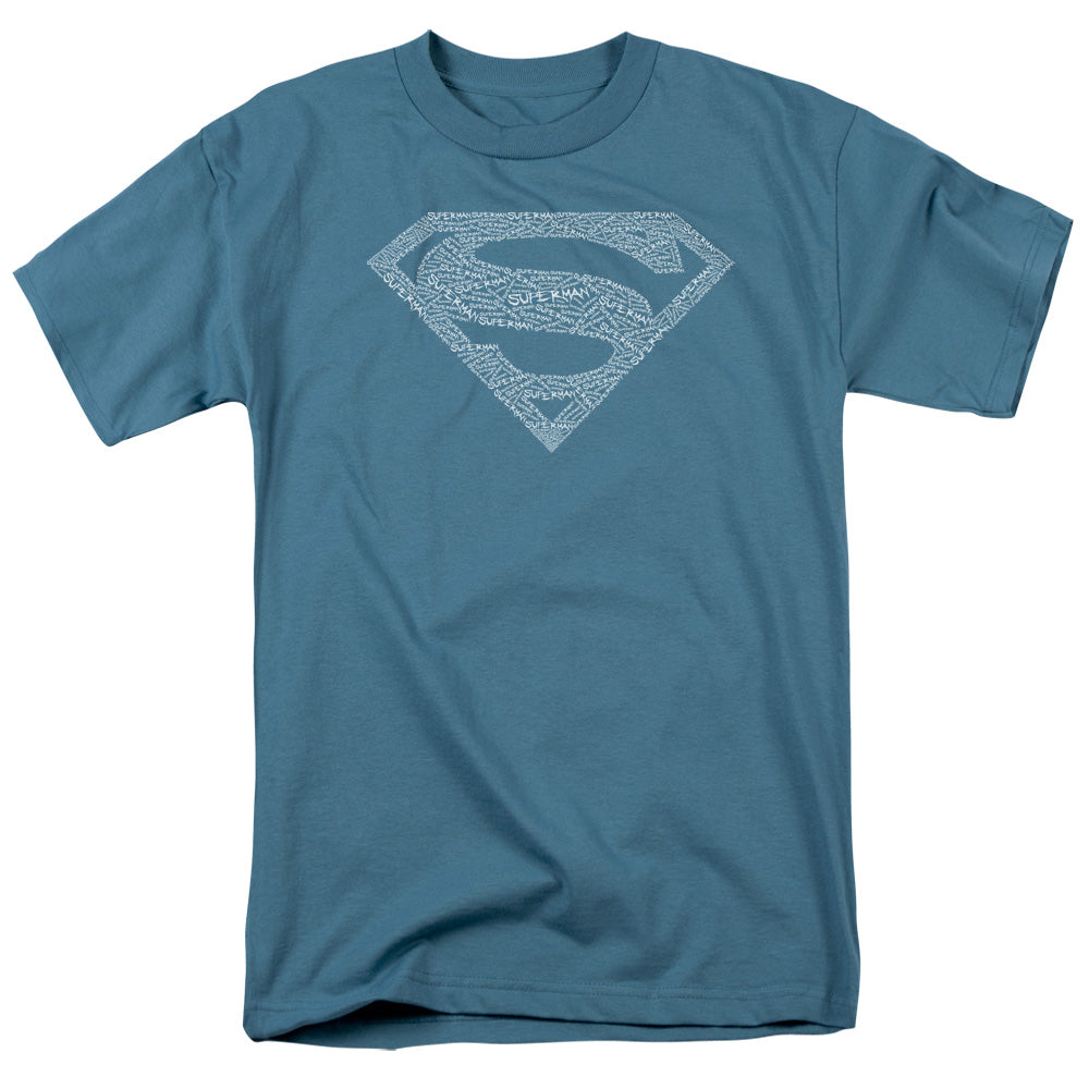 SUPERMAN/TYPE SHIELD - S/S ADULT 18/1 - SLATE