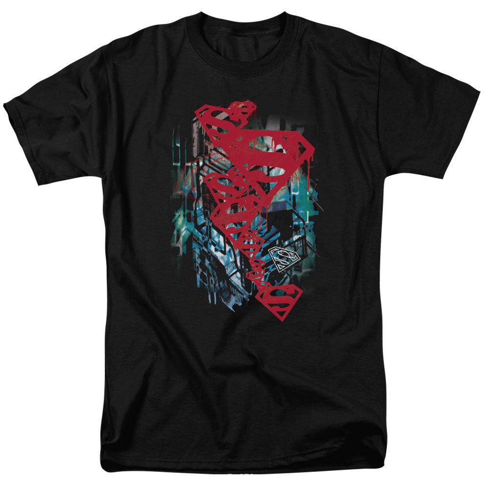 SUPERMAN/GRITTY - S/S ADULT 18/1 - BLACK