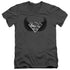 SUPERMAN/DIRTY WINGS - S/S ADULT V-NECK 30/1 - CHARCOAL