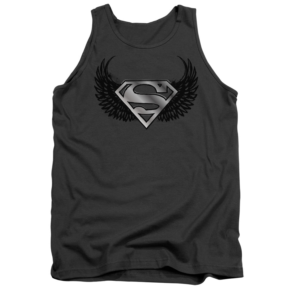 SUPERMAN/DIRTY WINGS - ADULT TANK - CHARCOAL