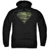 SUPERMAN/CAMO LOGO DISTRESSED - ADULT PULLOVER HOODIE - BLACK