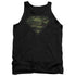 SUPERMAN/CAMO LOGO DISTRESSED - ADULT TANK - BLACK