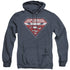 SUPERMAN/SUPERMAN FOR PRESIDENT - ADULT HEATHER HOODIE - NAVY