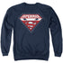 SUPERMAN/SUPERMAN FOR PRESIDENT - ADULT CREWNECK SWEATSHIRT - NAVY