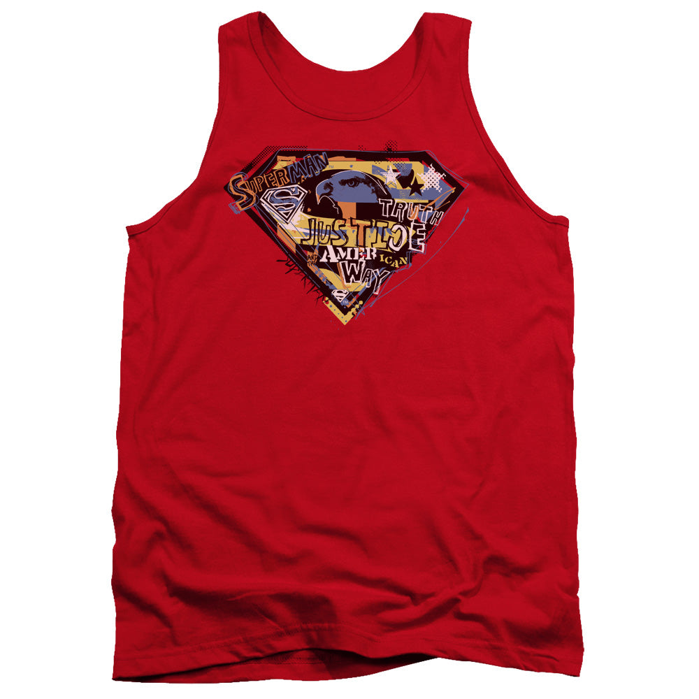 SUPERMAN/AMERICAN WAY - ADULT TANK - RED