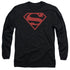 SUPERMAN/RED ON BLACK SHIELD - L/S ADULT 18/1 - BLACK