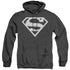 SUPERMAN/LOGO - ADULT HEATHER HOODIE - BLACK