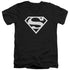 SUPERMAN/LOGO - S/S ADULT V-NECK 30/1 - BLACK