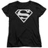 SUPERMAN/LOGO - S/S WOMENS TEE - BLACK