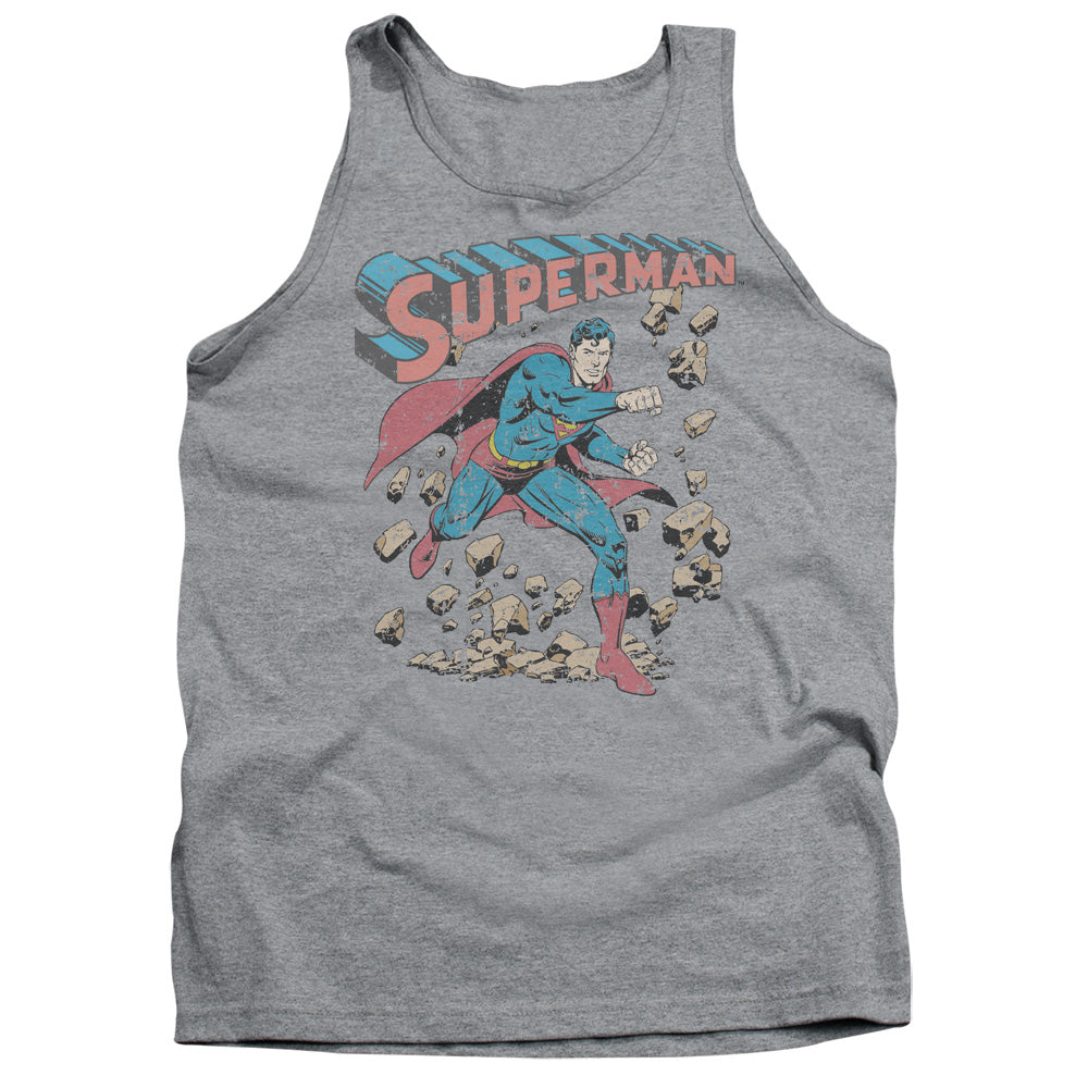 SUPERMAN/MAD AT ROCKS - ADULT TANK - ATHLETIC HEATHER