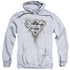 SUPERMAN/MANY SUPER SKULLS - ADULT PULLOVER HOODIE - ATHLETIC HEATHER