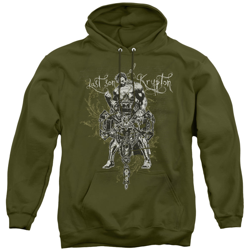 SUPERMAN/LAST SON GOTHIC - ADULT PULLOVER HOODIE - MILITARY GREEN