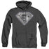 SUPERMAN/BLING SHIELD - ADULT HEATHER HOODIE - BLACK