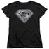SUPERMAN/BLING SHIELD - S/S WOMENS TEE - BLACK