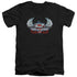 SUPERMAN/CHROME WINGS SHIELD - S/S ADULT V-NECK 30/1 - BLACK