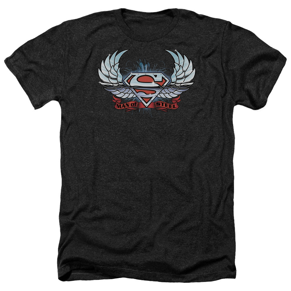 SUPERMAN/CHROME WINGS SHIELD - ADULT HEATHER - BLACK