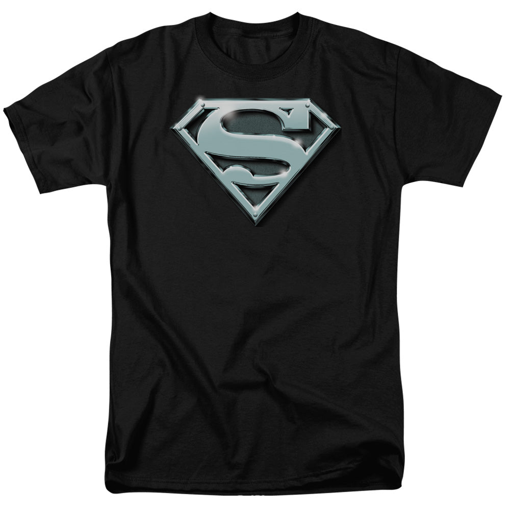 SUPERMAN/CHROME SHIELD - S/S ADULT 18/1 - BLACK
