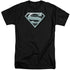 SUPERMAN/CHROME SHIELD - S/S ADULT TALL 18/1 - BLACK