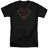SUPERMAN/FLAME OUTLINED LOGO - S/S ADULT TALL 18/1 - BLACK