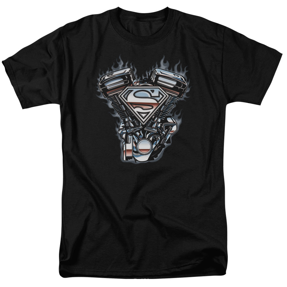 SUPERMAN/V TWIN LOGO - S/S ADULT 18/1 - BLACK