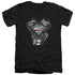 SUPERMAN/V TWIN LOGO - S/S ADULT V-NECK 30/1 - BLACK