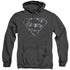SUPERMAN/MECH SHIELD - ADULT HEATHER HOODIE - BLACK