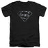 SUPERMAN/MECH SHIELD - S/S ADULT V-NECK 30/1 - BLACK