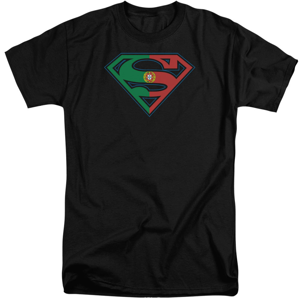 SUPERMAN/PORTUGAL SHIELD - S/S ADULT TALL 18/1 - BLACK
