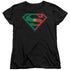 SUPERMAN/PORTUGAL SHIELD - S/S WOMENS TEE - BLACK