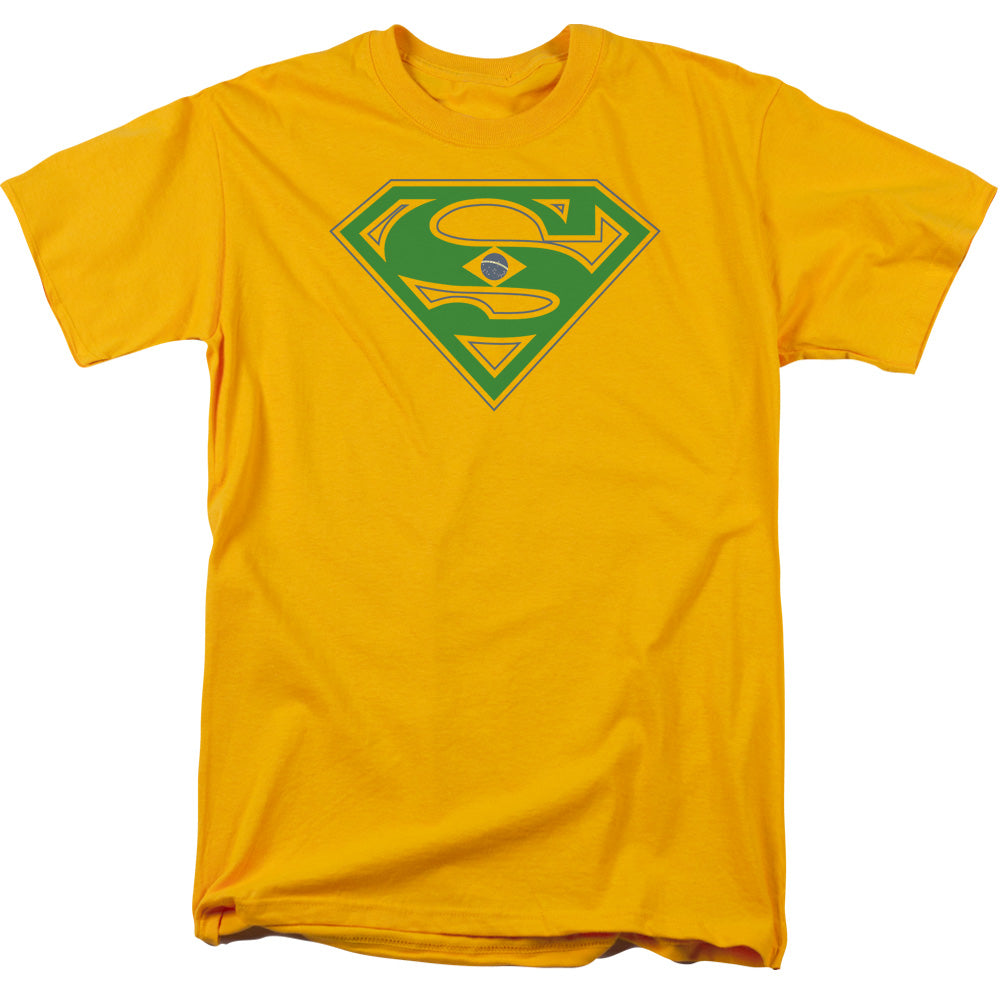 SUPERMAN/BRAZIL SHIELD - S/S ADULT 18/1 - GOLD