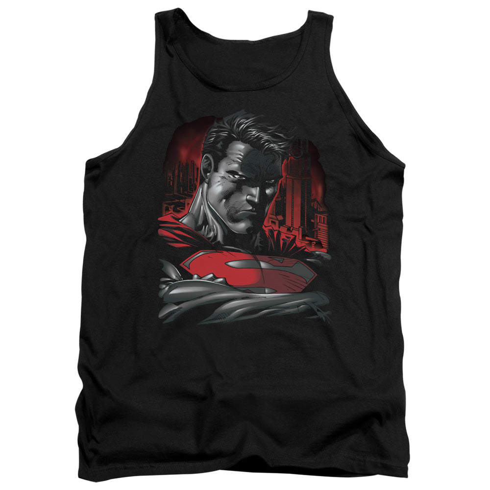 SUPERMAN/MAN OF STEEL - ADULT TANK - BLACK