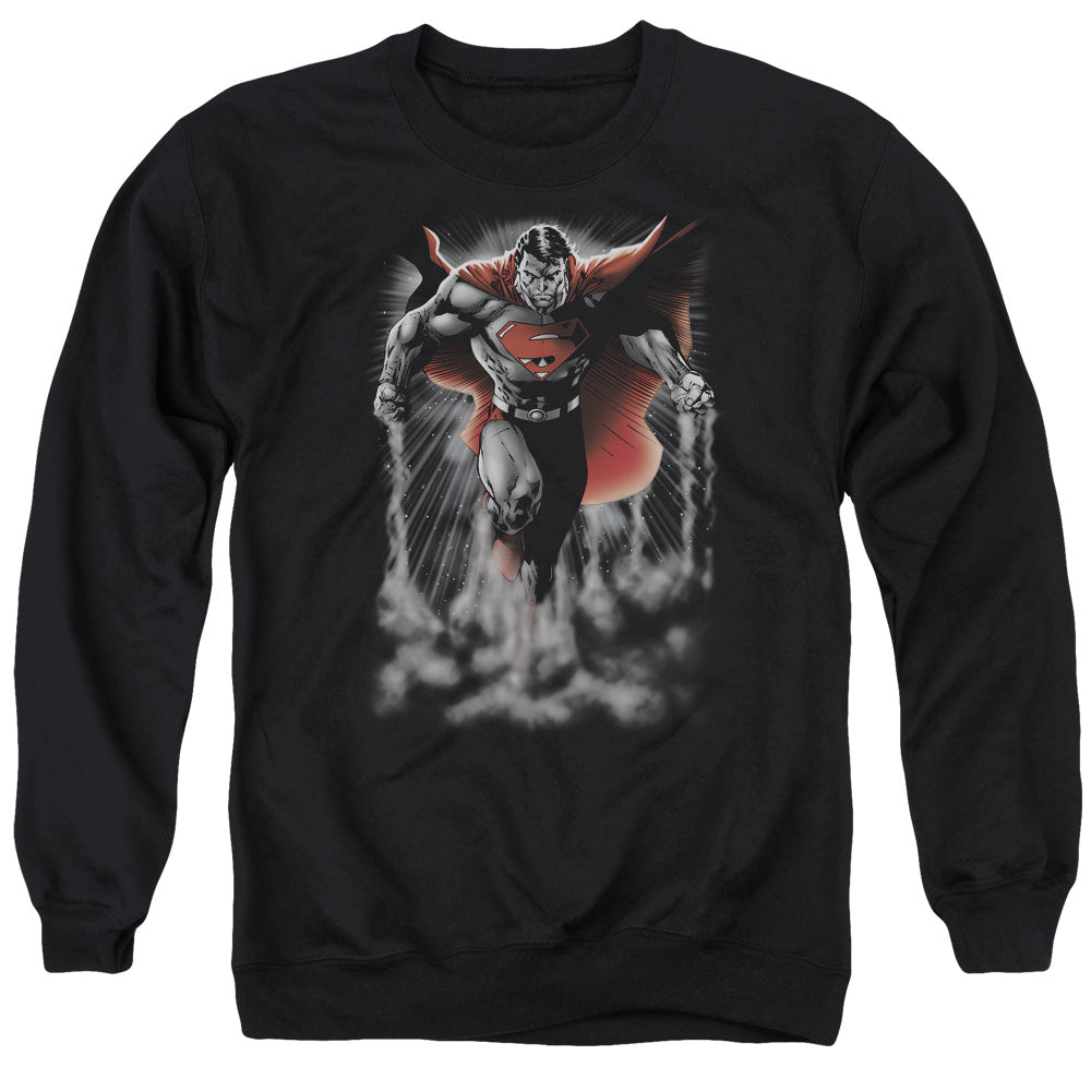 SUPERMAN/ABOVE THE CLOUDS - ADULT CREWNECK SWEATSHIRT - BLACK