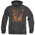 SUPERMAN/THROUGH THE FIRE - ADULT HEATHER HOODIE - BLACK