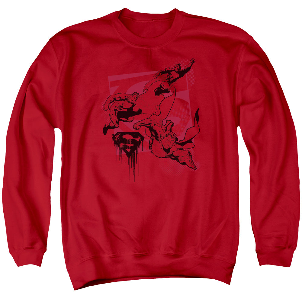 SUPERMAN/OMNIPRESENT - ADULT CREWNECK SWEATSHIRT - RED