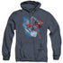 SUPERMAN/CRYSTALLIZE - ADULT HEATHER HOODIE - NAVY