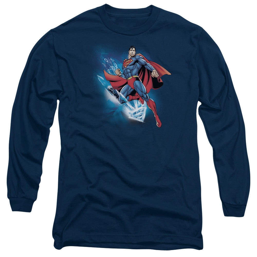 SUPERMAN/CRYSTALLIZE - L/S ADULT 18/1 - NAVY