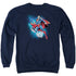 SUPERMAN/CRYSTALLIZE - ADULT CREWNECK SWEATSHIRT - NAVY