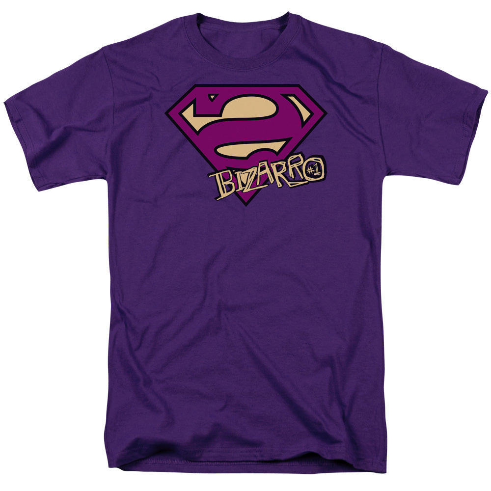 SUPERMAN/BIZARRO SHIELD - S/S ADULT 18/1 - PURPLE