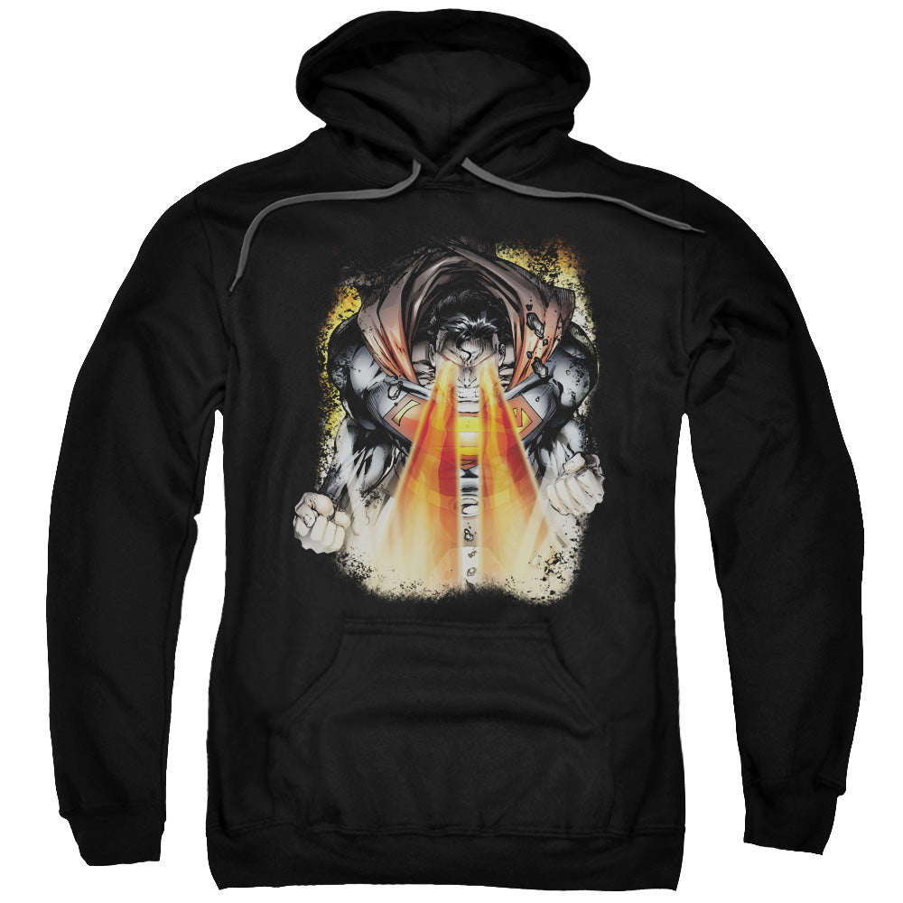 SUPERMAN/COVER 218 - ADULT PULLOVER HOODIE - BLACK