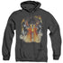 SUPERMAN/COVER 218 - ADULT HEATHER HOODIE - BLACK