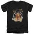 SUPERMAN/COVER 218 - S/S ADULT V-NECK 30/1 - BLACK