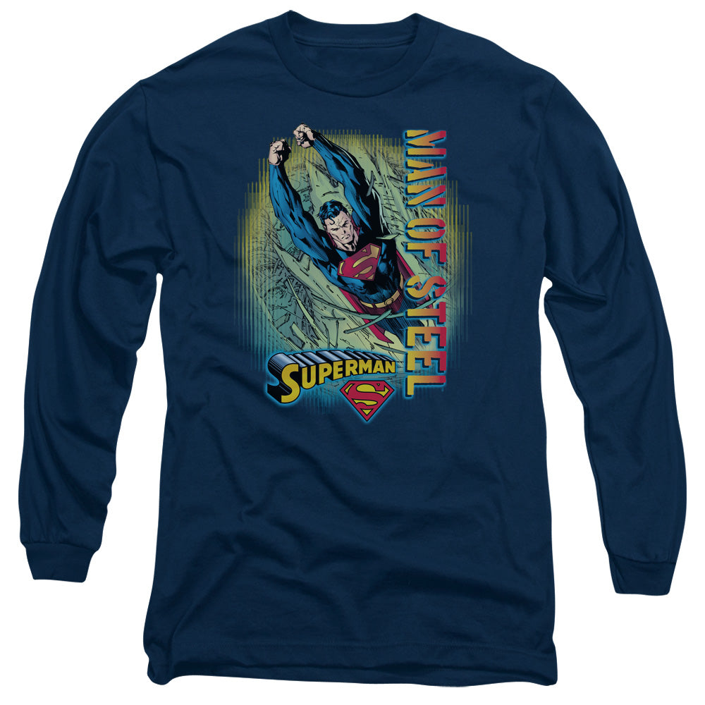 SUPERMAN/BREAKTHROUGH -  L/S ADULT 18/1  - NAVY